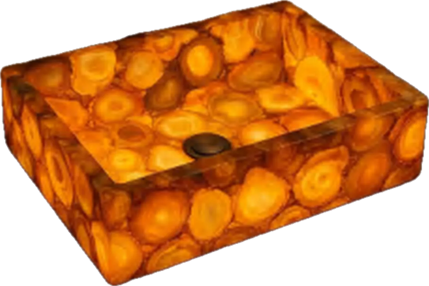 Ambra Agate Vessel Basin, vessel basin in Honey Agate