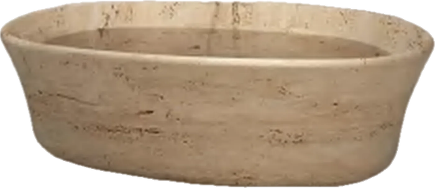 Terra Freestanding Tub, freestanding bathtub in Travertine